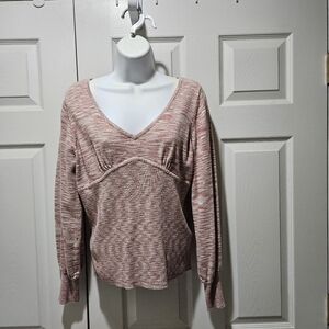 Axcess by Liz Claiborne Pink Long Sleeve Knit Top / Lightweight Sweater